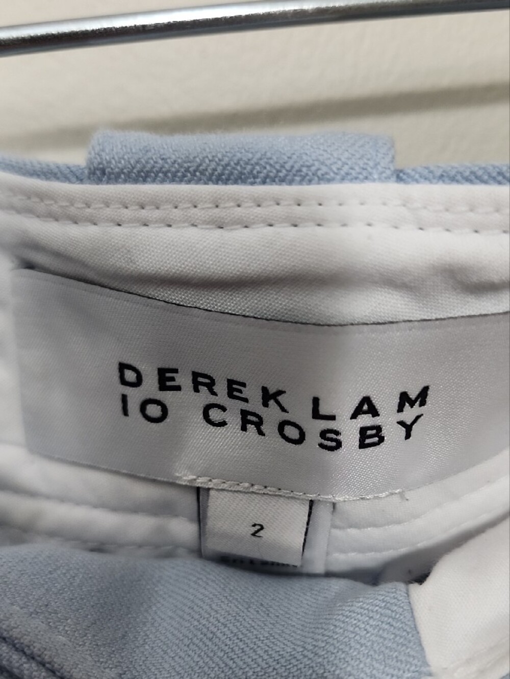 Derek Lam 10 Crosby Robertson Crop Flare Sailor Pants Powder Blue Gold Button 2 - Picture 2 of 13